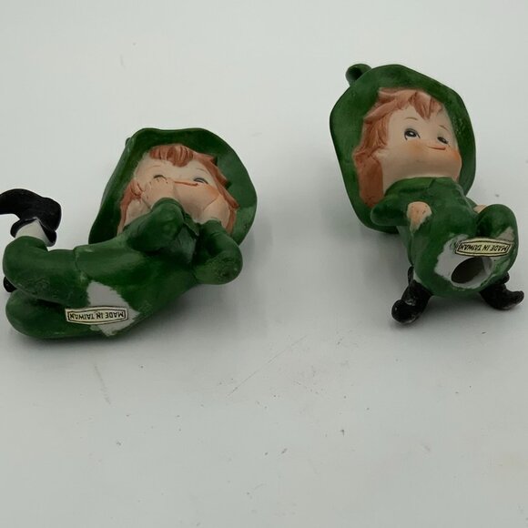 Vintage Leprechaun Elf Set of 2 Made in Taiwan Figures Rare Shelf Home Decor - Picture 7 of 7